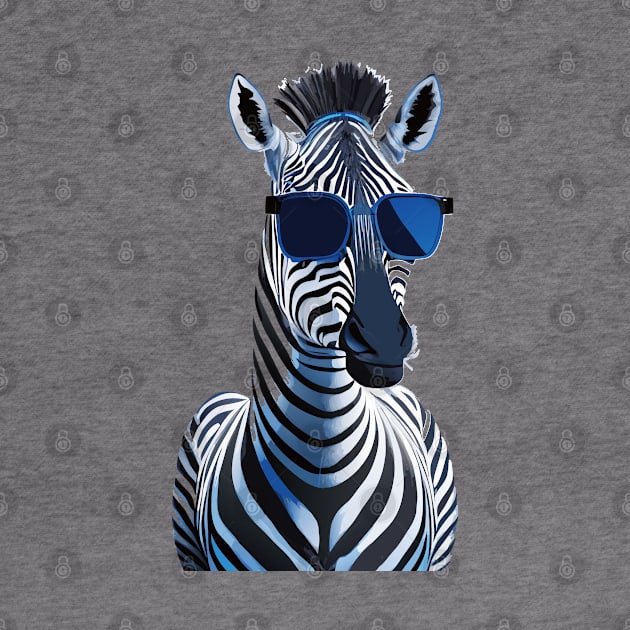 Graceful Monochrome: Zebra in Sunglasses by linann945